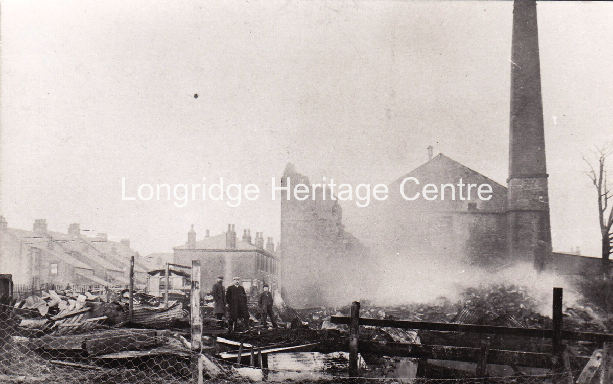 133C - Victoria Street - The bobbin mill on 8th November after the fire - 1906